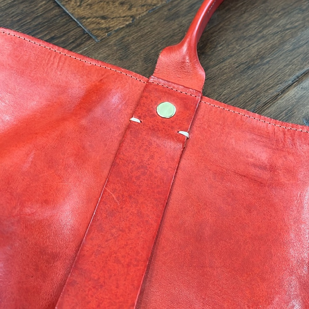 Red Leather Tote Bag - Picture 3 of 9